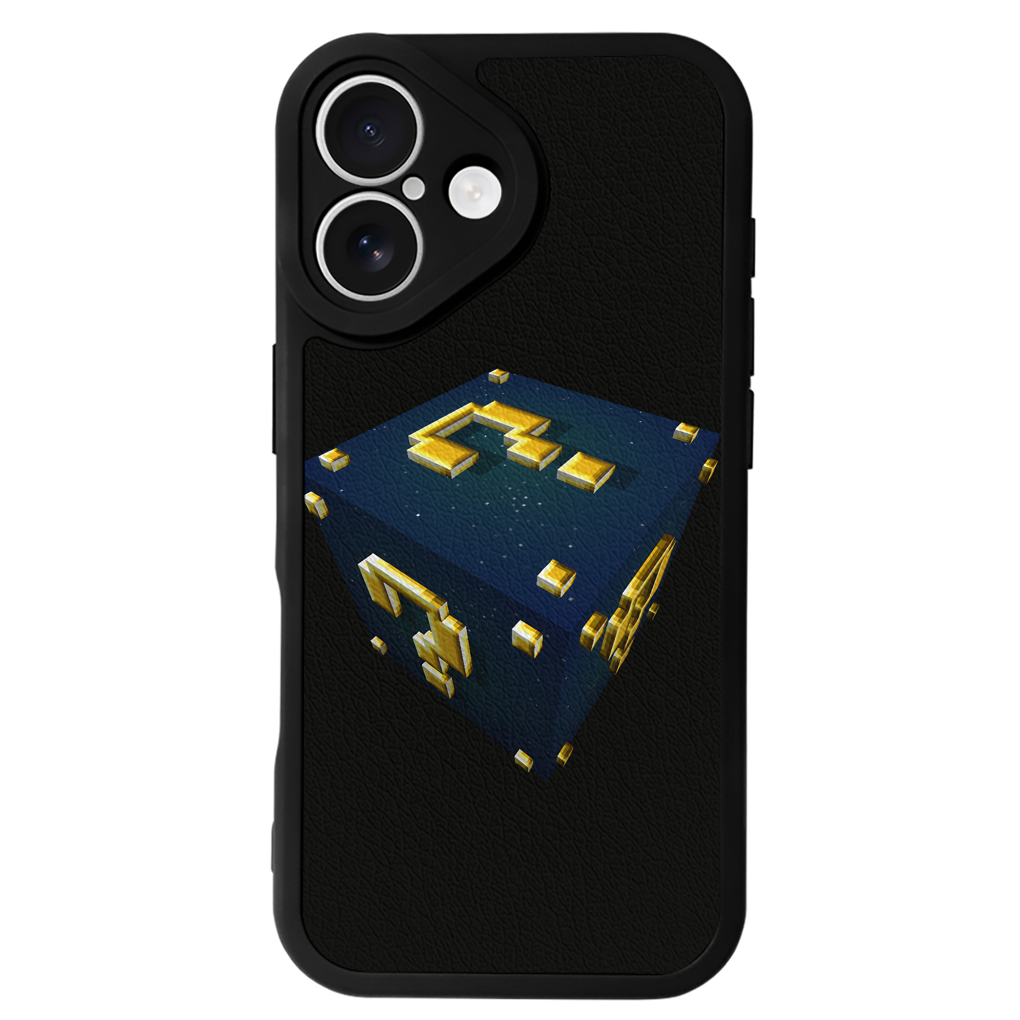 （画像用） マインクラフト ブロックの世界 Minecraft MC Block world 【iPhone 16シリーズ対応】シリコンスマホケース（レザー調） 材質：シリコン